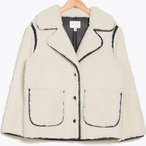 Jason Wu Cream Teddy Jacket with Black Accents